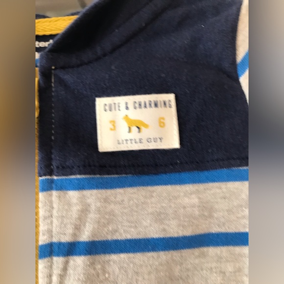 NWT Carter’s size 12 mo “Cute And Charming Little Guy” fox zip up hooded romper - Picture 3 of 9